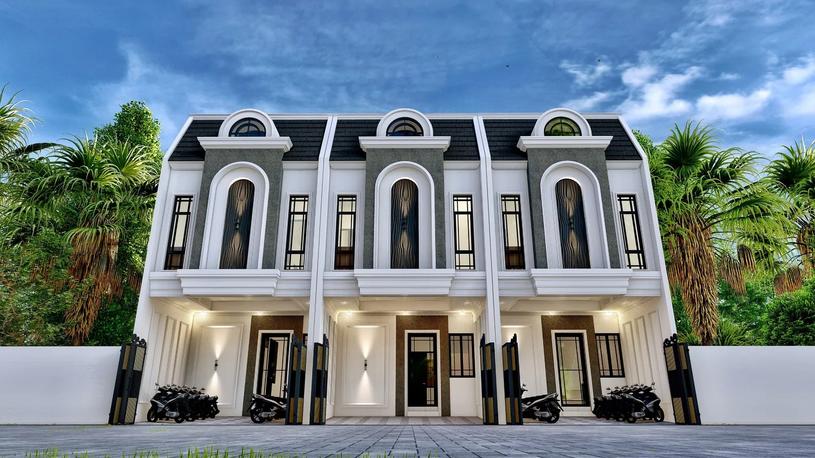 Bangunan kos/rumah kontrakan bergaya art deco